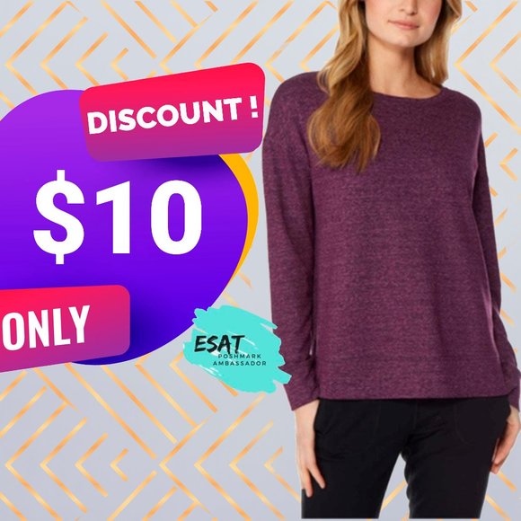 32 Degrees Tops - 32 Degrees Heat Crew Neck Fleece High Low Pullover